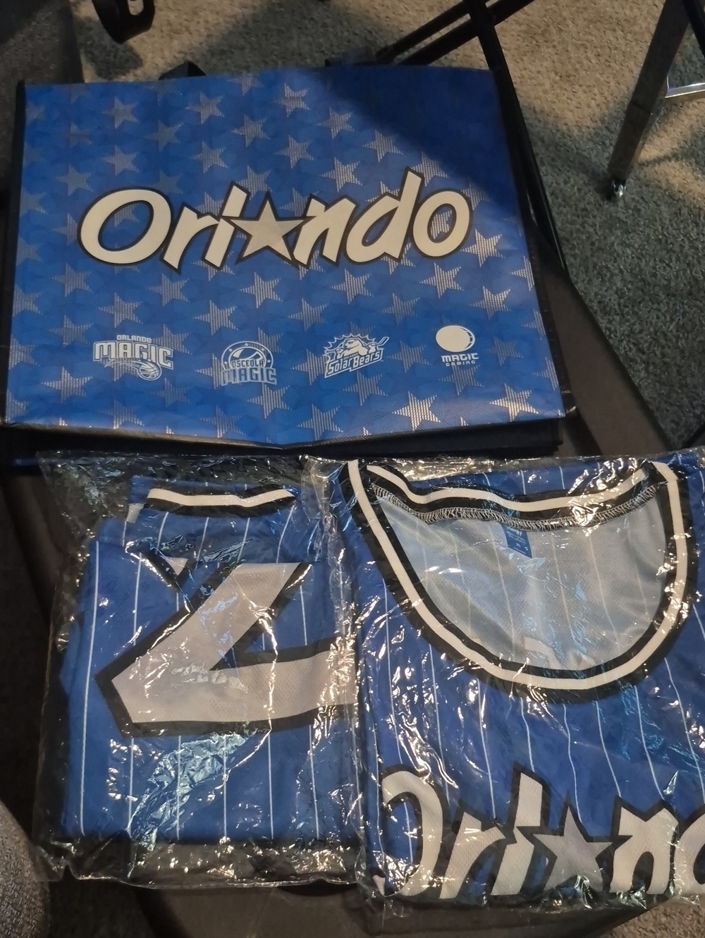 Orlando Magic Shaquile Oneil X2 And Tote Basketball  Jersey Sz Xl Not Authentic